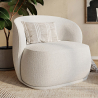 Buy Bouclé Fabric Upholstered Armchair - Treyton White 60703 - prices