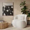Buy Bouclé Fabric Upholstered Armchair - Treyton White 60703 with a guarantee