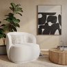 Buy Bouclé Fabric Upholstered Armchair - Treyton White 60703 - in the EU
