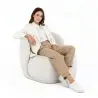 Buy Bouclé Fabric Upholstered Armchair - Treyton White 60703 at MyFaktory