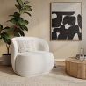 Buy Bouclé Fabric Upholstered Armchair - Treyton White 60703 - prices