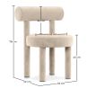 Buy Dining Chair - Upholstered in Velvet - Reece Beige 60708 with a guarantee