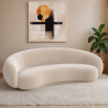 Buy Velvet Curved Sofa - 3/4 Seats - Nathan White 60691 at MyFaktory