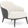 Buy Upholstered Armchair in Boucle Fabric - Renaud White 60705 home delivery