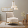 Buy Designer Armchair - Velvet Upholstered - Sabah Beige 61001 - prices