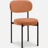 Buy Dining Chair - Upholstered in Velvet - Black Metal - Martha Orange 61003 home delivery