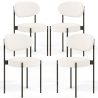 Buy Pack of 4 - Dining Chair - Upholstered in Bouclé Fabric - Black Metal - Martha White 61005 - in the EU