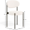 Buy Dining Chair - Upholstered in Bouclé Fabric - Black Metal - Martha White 61005 - in the EU