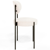 Buy Dining Chair - Upholstered in Bouclé Fabric - Black Metal - Martha White 61005 in the Europe