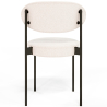 Buy Dining Chair - Upholstered in Bouclé Fabric - Black Metal - Martha White 61005 home delivery