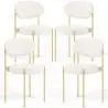 Buy Pack of 4 - Dining Chair - Upholstered in Bouclé Fabric - Golden Metal - Martha White 61006 - in the EU