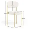 Buy Pack of 4 - Dining Chair - Upholstered in Bouclé Fabric - Golden Metal - Martha White 61006 - prices