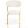 Buy Dining Chair - Upholstered in Bouclé Fabric - Golden Metal - Martha White 61006 - in the EU
