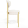 Buy Dining Chair - Upholstered in Bouclé Fabric - Golden Metal - Martha White 61006 in the Europe