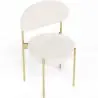 Buy Pack of 4 - Dining Chair - Upholstered in Bouclé Fabric - Golden Metal - Martha White 61006 in the Europe