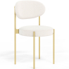 Buy Dining Chair - Upholstered in Bouclé Fabric - Golden Metal - Martha White 61006 - prices