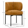 Buy Dining Chair - Upholstered in Velvet - Calibri Mustard 61007 home delivery