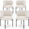 Buy Pack of 4 - Dining Chair - Upholstered in Bouclé Fabric - Calibri White 61008 home delivery
