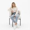 Buy Pack of 4 - Dining Chair - Upholstered in Bouclé Fabric - Calibri White 61008 at MyFaktory