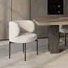 Buy Pack of 4 - Dining Chair - Upholstered in Bouclé Fabric - Calibri White 61008 with a guarantee