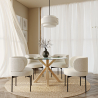 Buy Dining Chair - Upholstered in Bouclé Fabric - Calibri White 61008 - prices