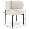 Buy Dining Chair - Upholstered in Bouclé Fabric - Calibri White 61008 in the Europe