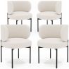 Buy Pack of 4 - Dining Chair - Upholstered in Bouclé Fabric - Calibri White 61008 - in the EU