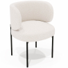 Buy Dining Chair - Upholstered in Bouclé Fabric - Calibri White 61008 home delivery