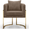 Buy Dining Chair - With armrests - Upholstered in Velvet - Vittoria Taupe 61009 - in the EU
