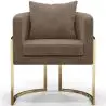 Buy Dining Chair - With armrests - Upholstered in Velvet - Vittoria Taupe 61009 - in the EU