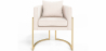 Buy Dining Chair - With armrests - Upholstered in Bouclé Fabric - Vittoria White 61010 in the Europe