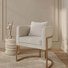 Buy Dining Chair - With armrests - Upholstered in Bouclé Fabric - Vittoria White 61010 in the Europe
