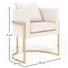 Buy Dining Chair - With armrests - Upholstered in Bouclé Fabric - Vittoria White 61010 - prices