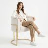 Buy Dining Chair - With armrests - Upholstered in Bouclé Fabric - Vittoria White 61010 at MyFaktory