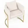 Buy Dining Chair - With armrests - Upholstered in Bouclé Fabric - Vittoria White 61010 in the Europe