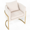 Buy Dining Chair - With armrests - Upholstered in Bouclé Fabric - Vittoria White 61010 home delivery