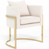 Buy Dining Chair - With armrests - Upholstered in Bouclé Fabric - Vittoria White 61010 at MyFaktory