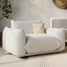 Buy  Armchair - Upholstered in Bouclé Fabric - Urana White 61012 with a guarantee
