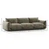 Buy 3-Seater Sofa - Velvet Upholstery - Urana Taupe 61013 with a guarantee