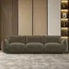 Buy 3-Seater Sofa - Velvet Upholstery - Urana Taupe 61013 - prices