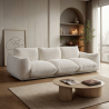 Buy 3-Seater Sofa - Bouclé Fabric Upholstery - Urana White 61014 - prices
