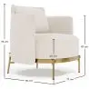 Buy Designer Armchair - Upholstered in Bouclé Fabric - Hynu White 61017 - in the EU
