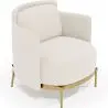 Buy Designer Armchair - Upholstered in Bouclé Fabric - Hynu White 61017 at MyFaktory