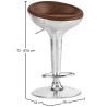 Buy Aviator Bar Stool - Microfibre in Imitation Weathered Leather Brown 26712 with a guarantee