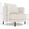 Buy Designer Armchair - Upholstered in Bouclé Fabric - Nagar White 61019 - in the EU