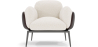 Buy Bouclé Fabric Upholstered Armchair - Greda White 61021 in the Europe
