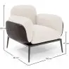 Buy Bouclé Fabric Upholstered Armchair - Greda White 61021 with a guarantee