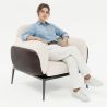 Buy Bouclé Fabric Upholstered Armchair - Greda White 61021 at MyFaktory