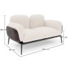 Buy 2-Seater Sofa - Upholstered in Bouclé Fabric - Greda White 61022 with a guarantee