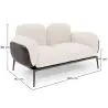 Buy 2-Seater Sofa - Upholstered in Bouclé Fabric - Greda White 61022 - in the EU